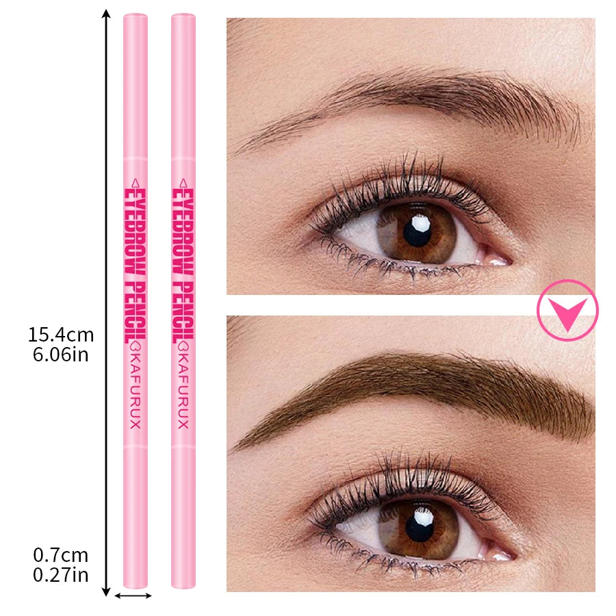 6 Colors Ultra-fine Double Headed Rotable Eyebrow Pencil Eye Korean Qme