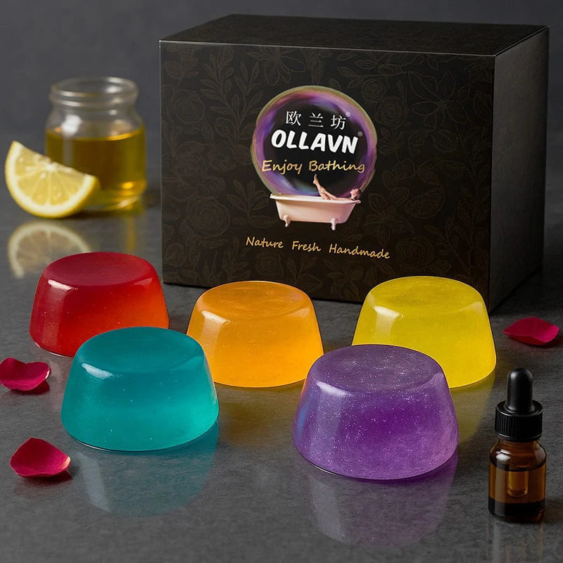 Mild Nourishing Handmade Jelly Soap Floral Fruity Scented Shower Gel Qme