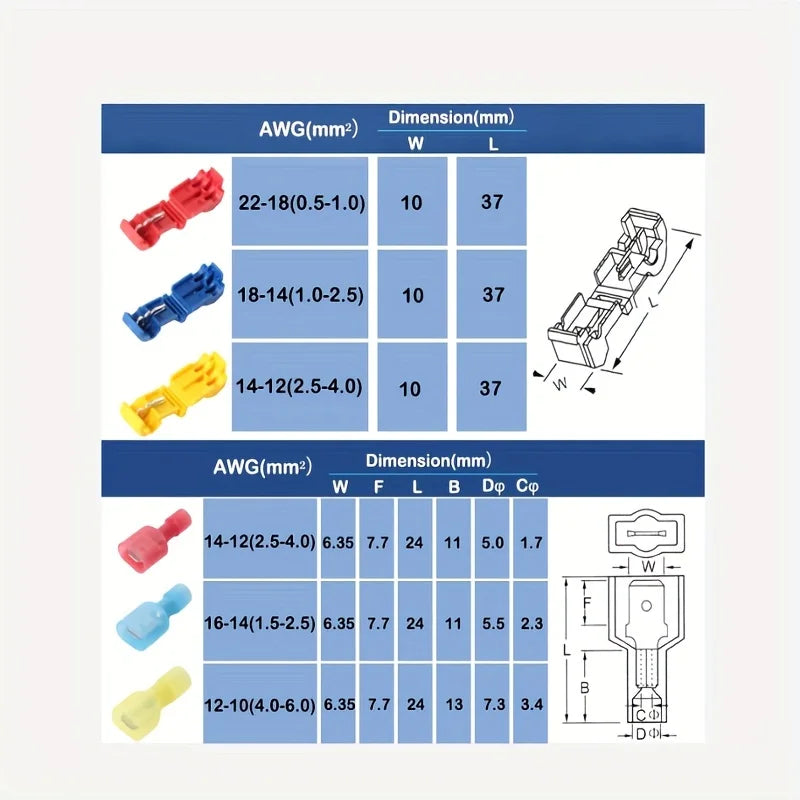 Quick Elect Connectorative Cable Connectors Snap Splice Lock Wire Terminal Crimp Wire Connector Electric Qme