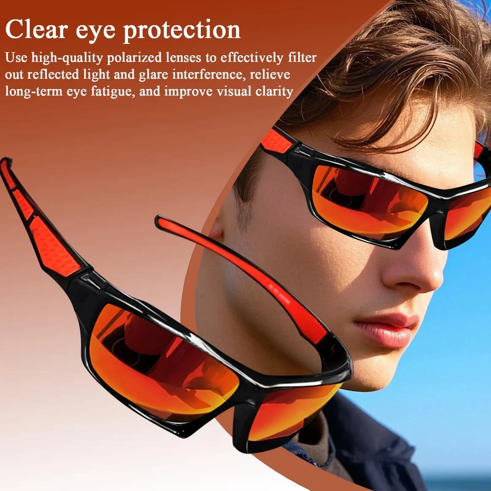 Polarized Sunglasses Men UV Protection Men's Sunglasses Polarized Comfortable Fashion Shades Outdoor Sport Eyewear for Driving Qme