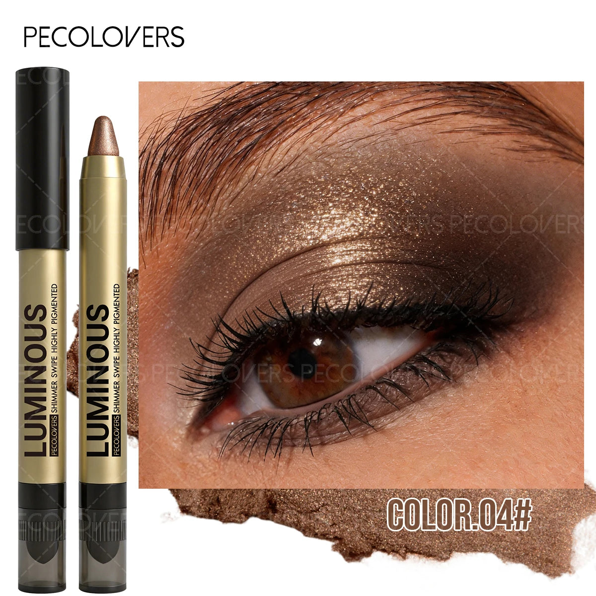 Double-head Eyeshadow Stick Multi-colors Long-lasting Shimmer Shiny Qme 04