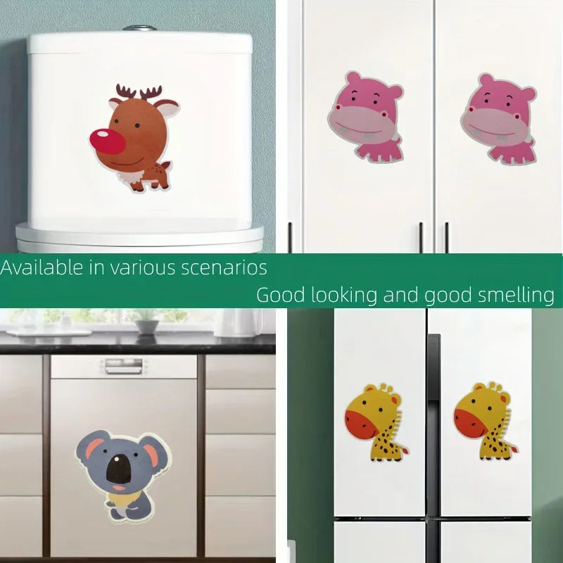 Cartoon Fragrant Toilet Stickers Self-Adhesive Wall Sticker for Kid Bathroom Washroom Decorative Deodorization Toilet Lid Decals Qme