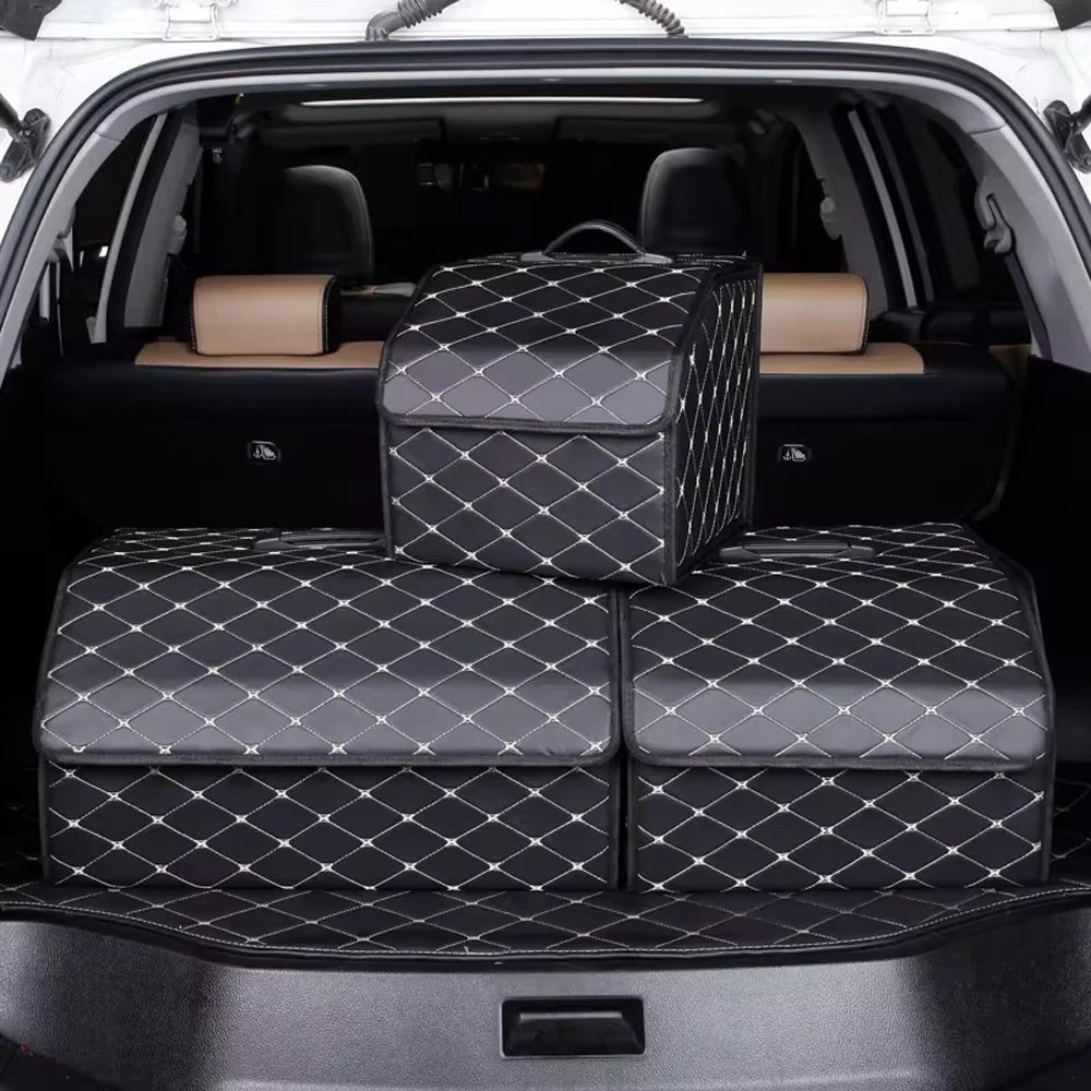 Foldable Car Trunk Storage Box Collapsible Vehicle Rear Organizer for Cargo Space Saving Decorative Trunk Accessory Qme