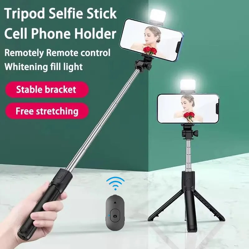 Portable Wireless Bluetooth Selfie Stick Tripod Stand Multifunctional Tripod With Wireless Remote Shutter For IOS Android Phone Qme