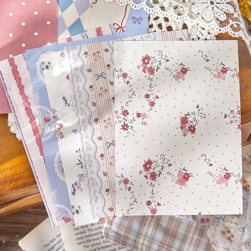Gentle Pastoral Textured Scrapbook Paper, Macaron Plaid Washi Paper for Journal Background Collage, Perfect Gifts Qme
