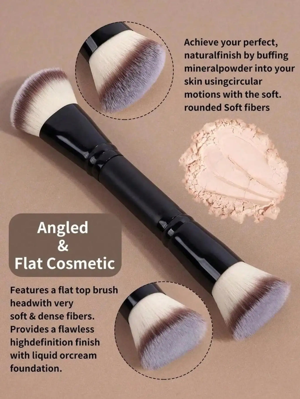 Professional Facial Double-ended Makeup Brush Paper Box Bevel&taper Qme