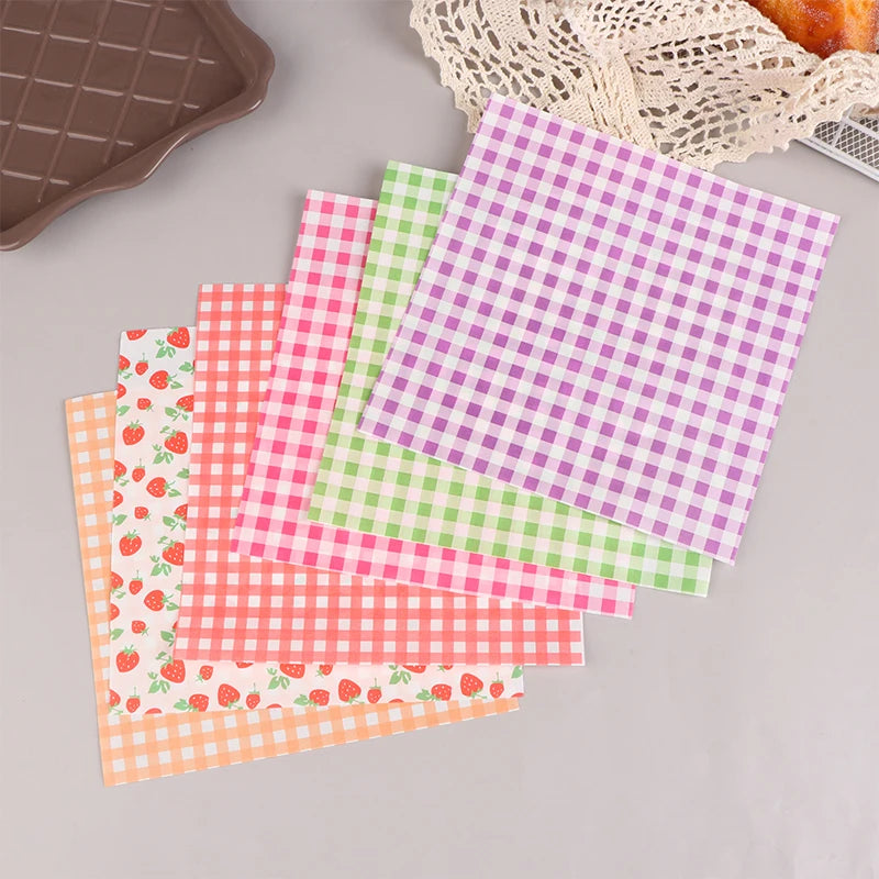 100pcs Food Waxed Paper Oil-Proof Wax Paper Bread Sandwich Burger Fries Macarons Packaging Kitchen Baking Tool Decor Paper Qme