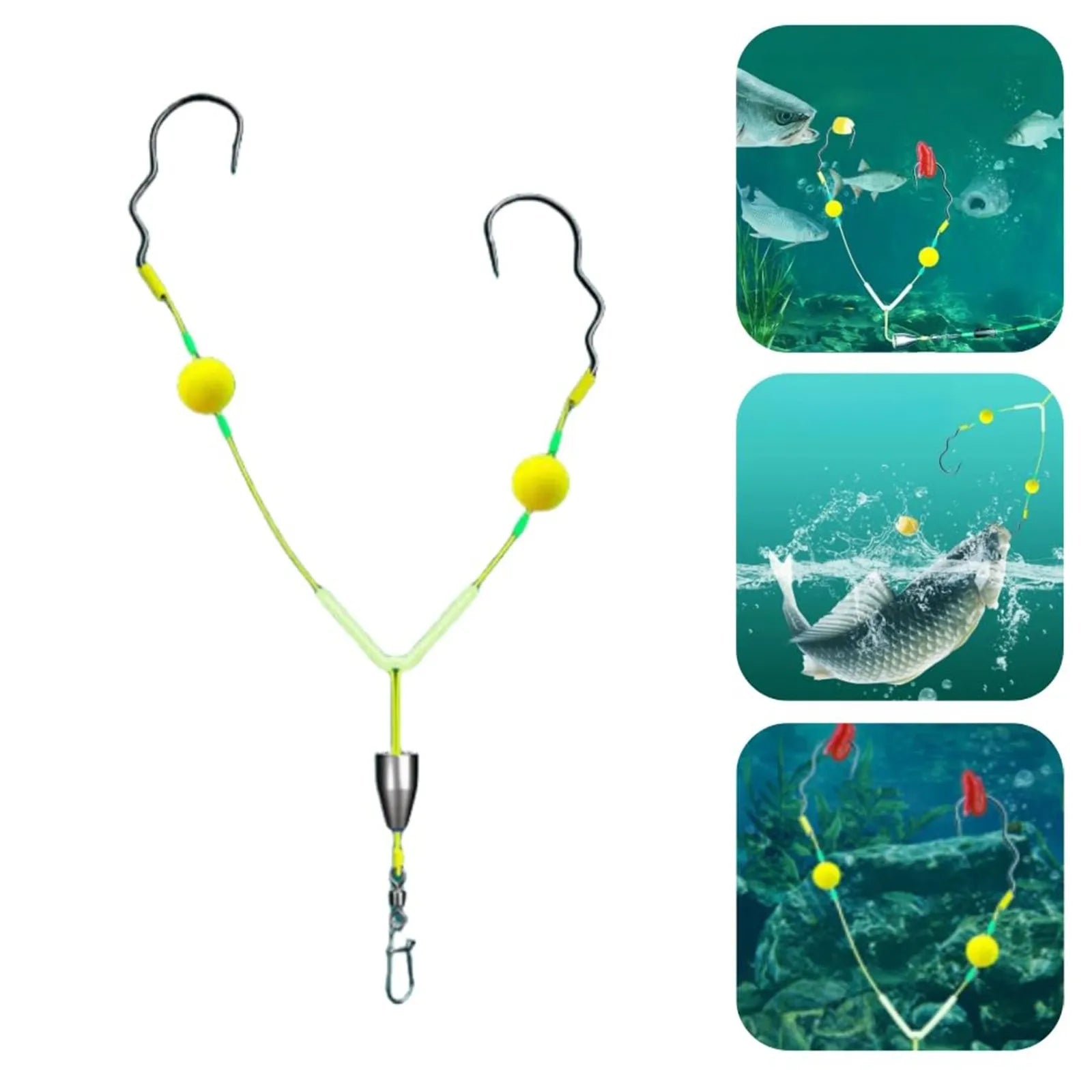 Flip The Fishing Hook Reverse Bottom Line Automatic Flip SHarp Barbed Fishhook for Carp Fishing Accessories Qme Light Gray