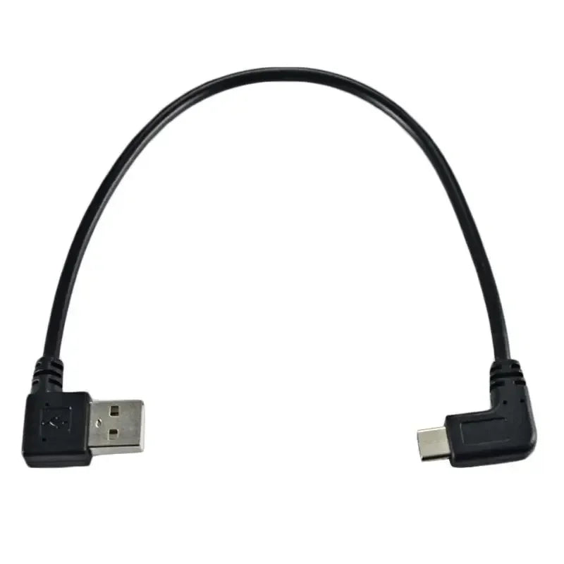 2pcs Double Elbow Type-C USB to USB-A male USB3.1 Type C Male 90 Degree Left Right Angled Connector Short 25cm for Power Qme China Mainland 2pcs