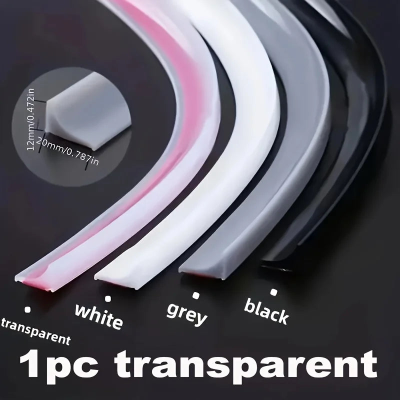 1 self-adhesive silicone waterproof strip for kitchens and bathrooms, suitable for countertops, cabinets, and sink edges Qme transparency