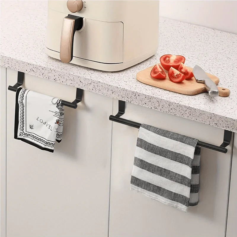 1pc Elegant towel rack, no need for punching door rear suspension storage rack, door-mounted kitchen cabinet organizer Qme