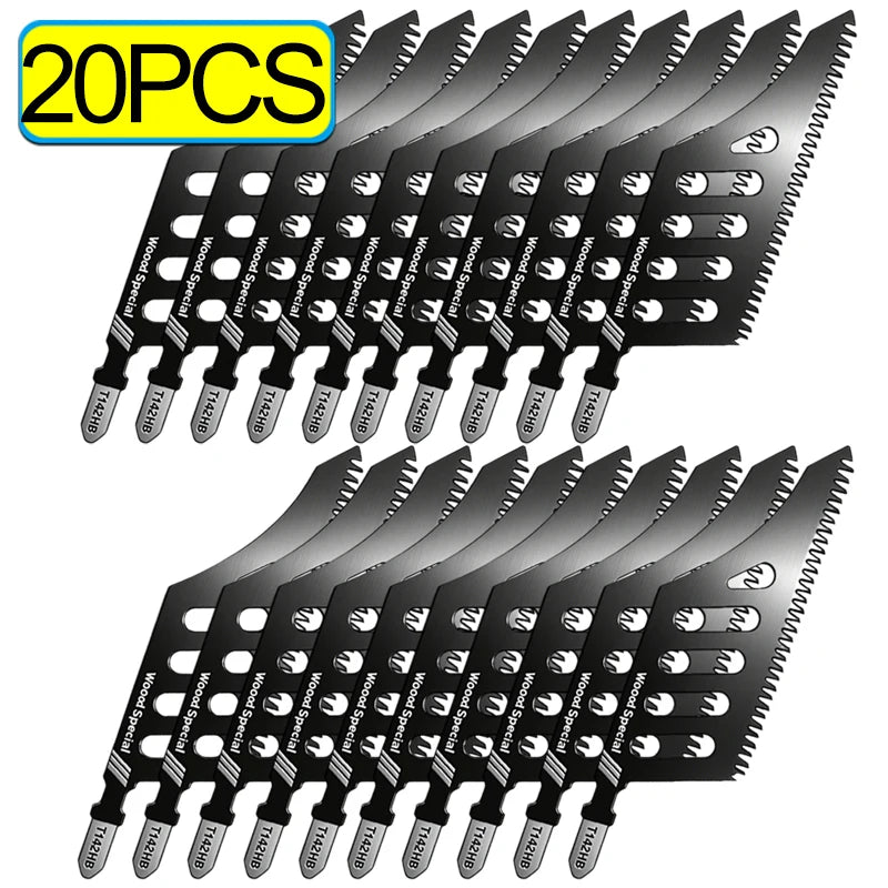 20/1PCS Jigsaw Blades Heavy Duty T-Shank Wood Aluminum Cutting Coarse Teeth Precision Tight Spaces Tools Replaceable Cut Tools Qme 20PCS