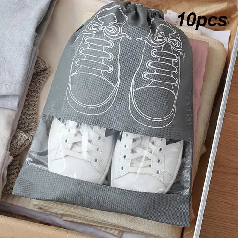 5 Shoes Storage Bag Closet Organizer Non Woven Travel Portable Qme 10pcs