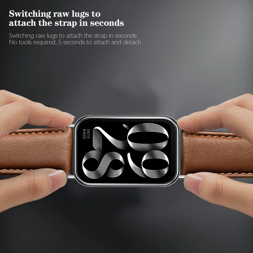 Band Leather Bracelet for Redmi watch 4 Wrist Strap for Xiaomi Mi band 8 pro watchband Smart watch Sports Strap Accessoeies Qme