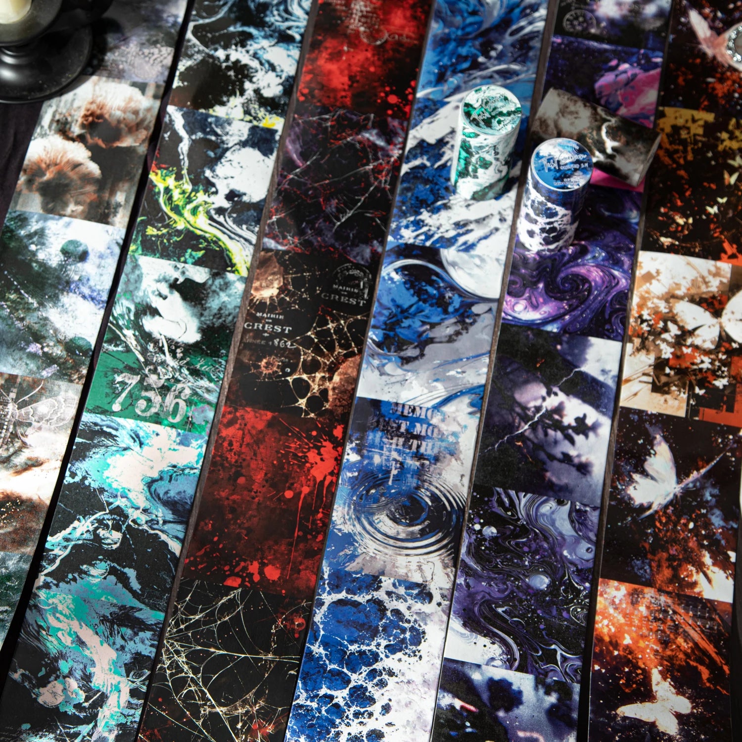 1 Roll Gothic Wave Large Dark Background Washi Tape for Journal Scrapbooking Collage Phone Case Notebook Decoration Qme