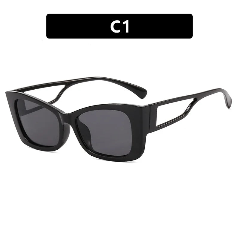 New Cat Eye Women Sunglasses Vintage Brand Designer Fashion Sun Glasses Big Cateye Designer SunGlasses Shades Female Anti-Glare Qme HGY