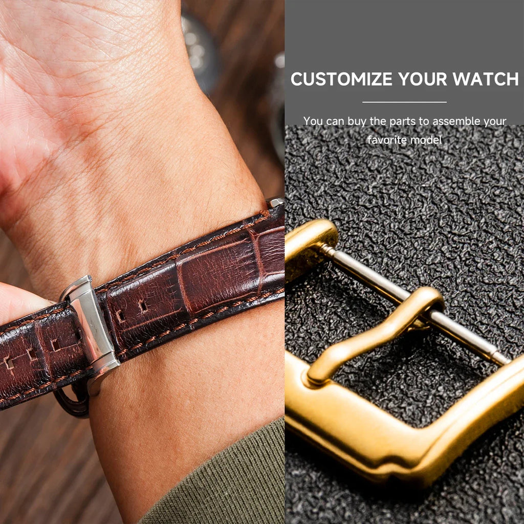 Watch Belt Buckle Stainless Steel Buckle Watch Accessories Fit Leather Belt Watch Watch Parts Stainless Steel Pin Buckle DIY Qme
