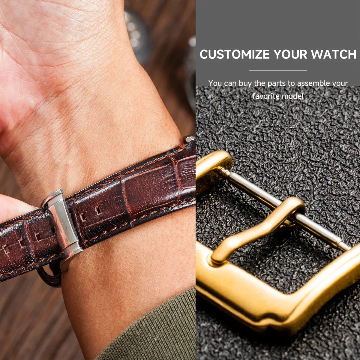 Watch Belt Buckle Stainless Steel Buckle Watch Accessories Fit Leather Belt Watch Watch Parts Stainless Steel Pin Buckle DIY Qme