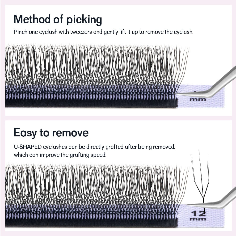 NATUHANA Premade Clover Fans Camellia U Shape Volume Eyelash Qme