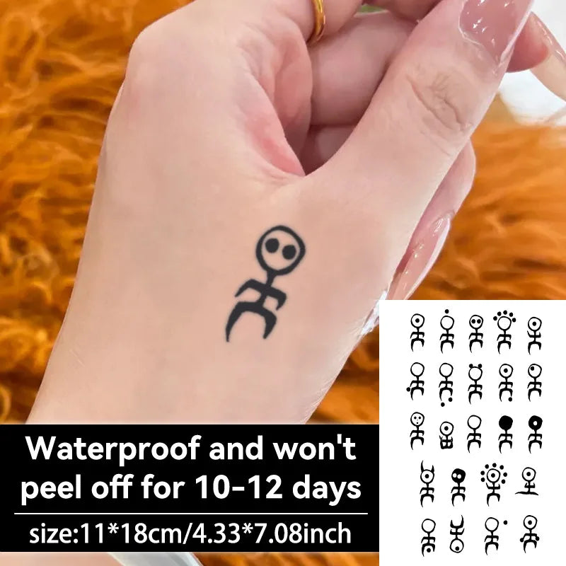 Tattoo Sticker Temporary Tattoo Waterproof Long Lasting Body Art for Men Women Finger Wrist Neck Ear Small Fresh Pattern Qme