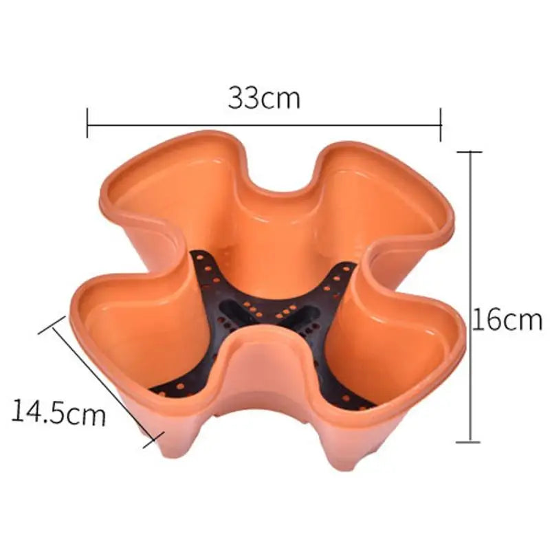 Multi-layer Strawberry Planter Tower Home Garden Vertical Stackable Qme Orange 4 petals