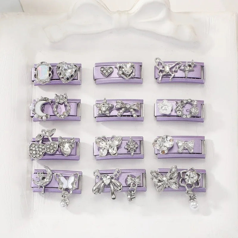 2026 Beautiful Zircon Series Starfish Butterfly Hand Chain Italian Charm Fit 9mm Stainless Steel Jewelry Make Bead DIY Bracelets Qme