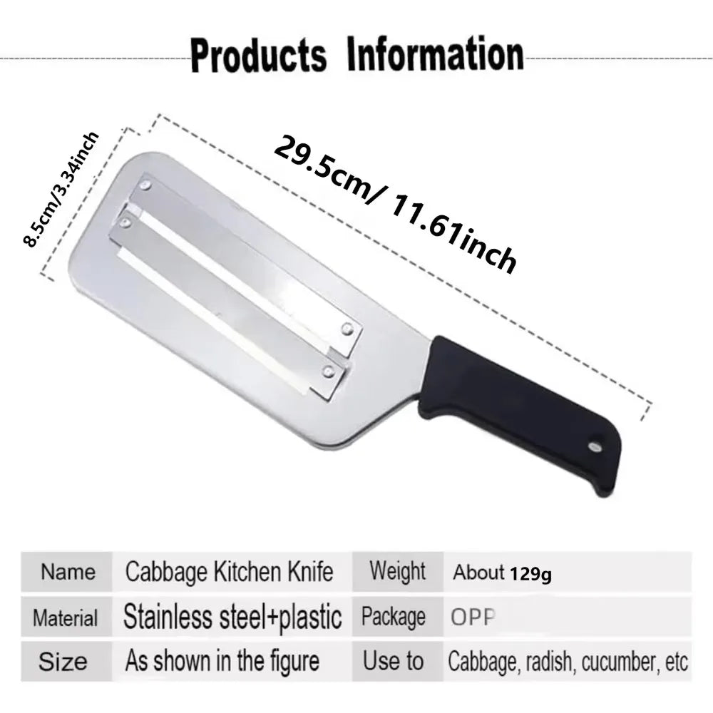 Home Kitchen Cabbage-Cutter Stainless Steel Vegetable Shredding Slicing Tool Practical for Salad and Daily Cooking Use Qme