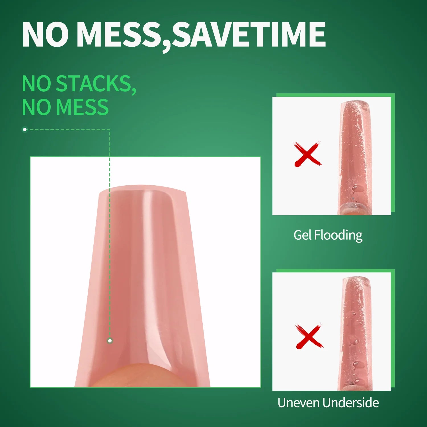 Nailpop French Line Dual Form Sandwich Matte Clear Nail Forms Coffin Qme