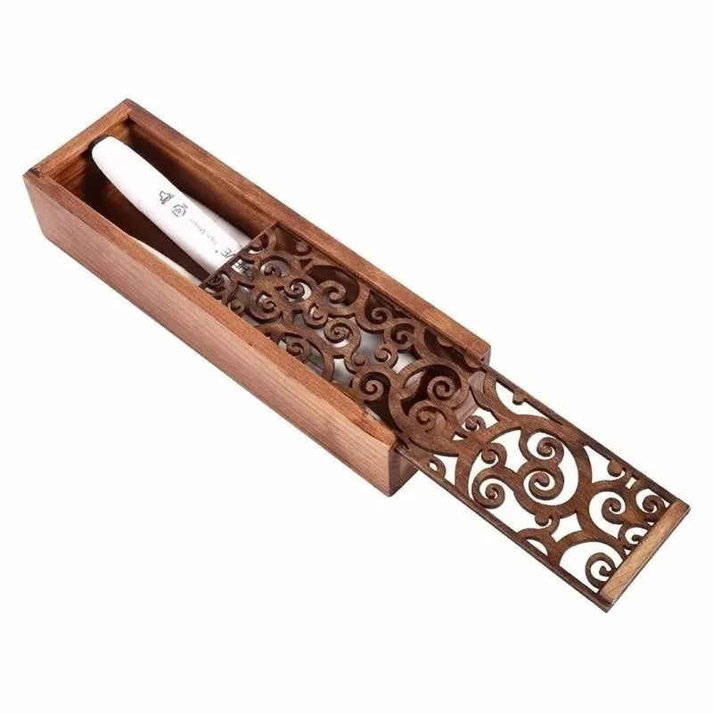 Retro Hollow Wooden Pencil Box Portable Storage Box Student Cute Multifunctional Stationery Desk Accessories School Supplies Qme