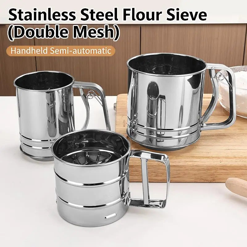 Cakes Hand-screened Sugar Mesh Sieve Baking Strainer Stainless Steel Qme