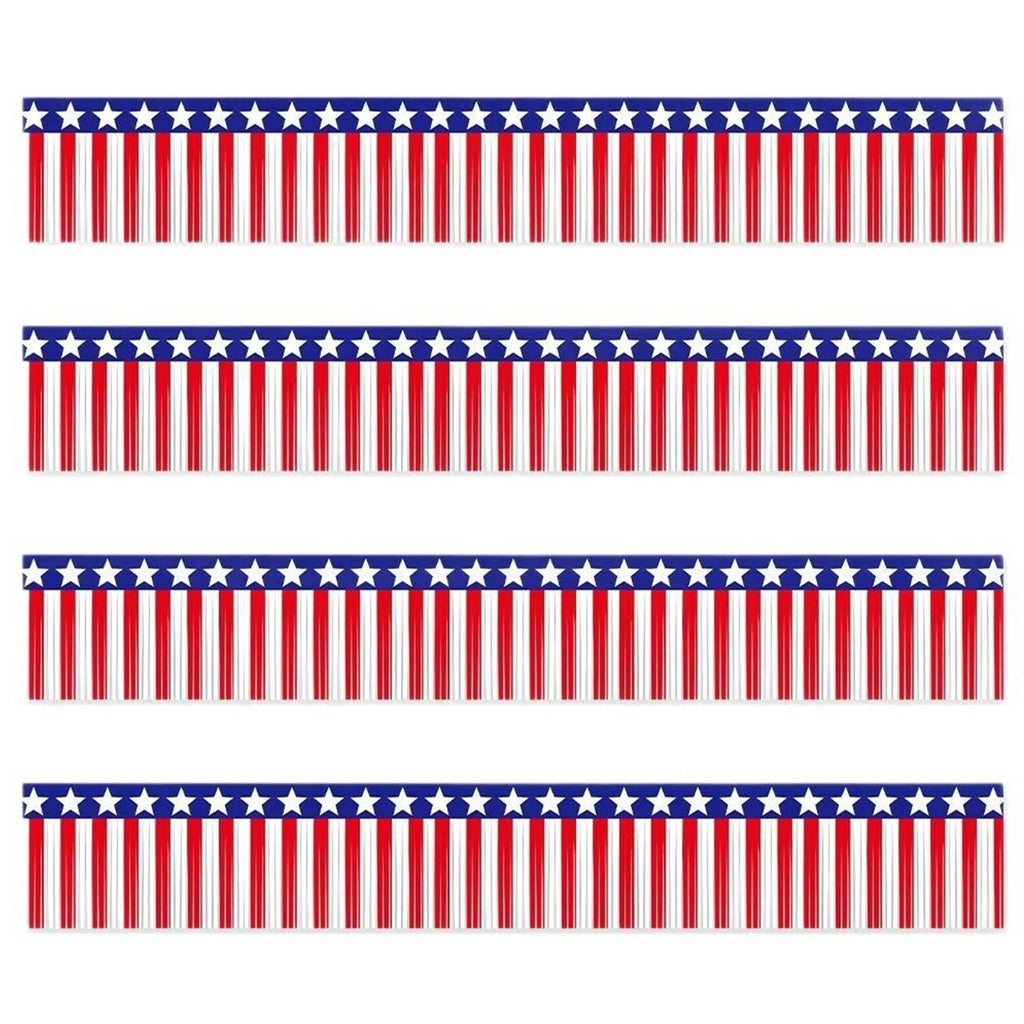 Red White Blue Hanging Background Banner Garland Party Table Skirt Decoration Independence Day Fringe Hanging Decor Supplies Qme