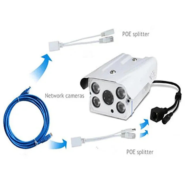 5pairs POE Splitter For 2MP 5MP HD IP Camera POE Adapter Cable Tap Power Supply Module 12-48V Separator Combiner Male and Female Qme