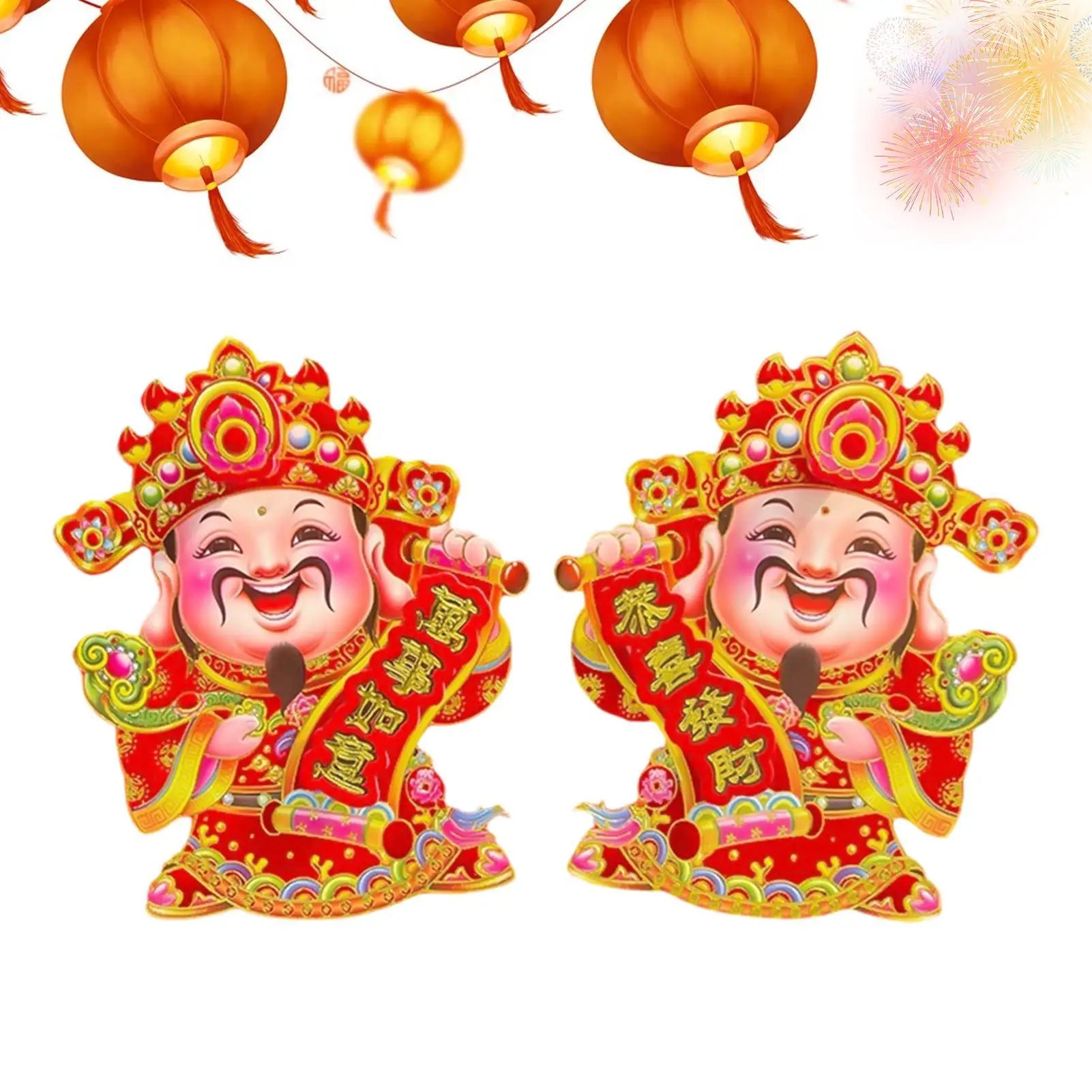 Happy New Year Stickers Blessing Decals Blessing Door Sticker for Family Home Spring Festival Lunar New Year Window Decor Qme