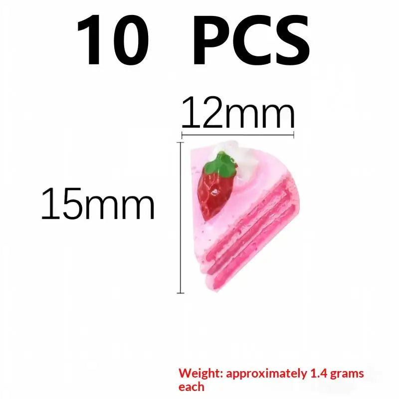 10Pcs Resin Mini Cake Kawaii Fake Food Miniature Embellishments For Craft Cell Phone Cover Decor Accessories Qme A4