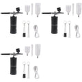 A02F-3X Airbrush Kit With Compressor Rechargeable Cordless Non-Clogging High-Pressure Airbrush Set Qme black
