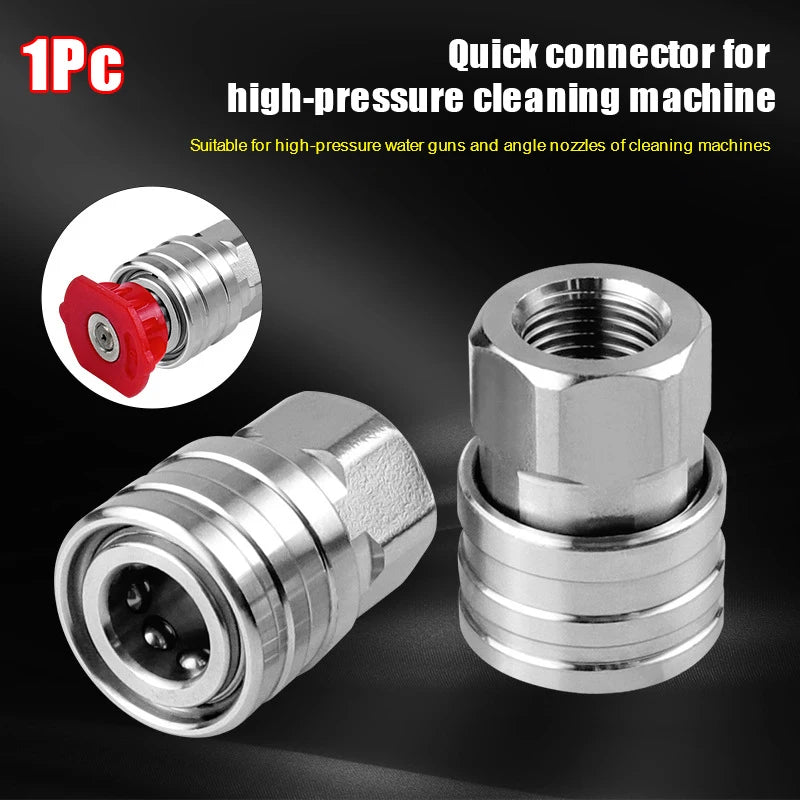High Pressure Washer Adapter 1/4" Quick Connector Quick Release Fitting G1/4 Quick Plug Connector Pressure Washer Accessories. Qme