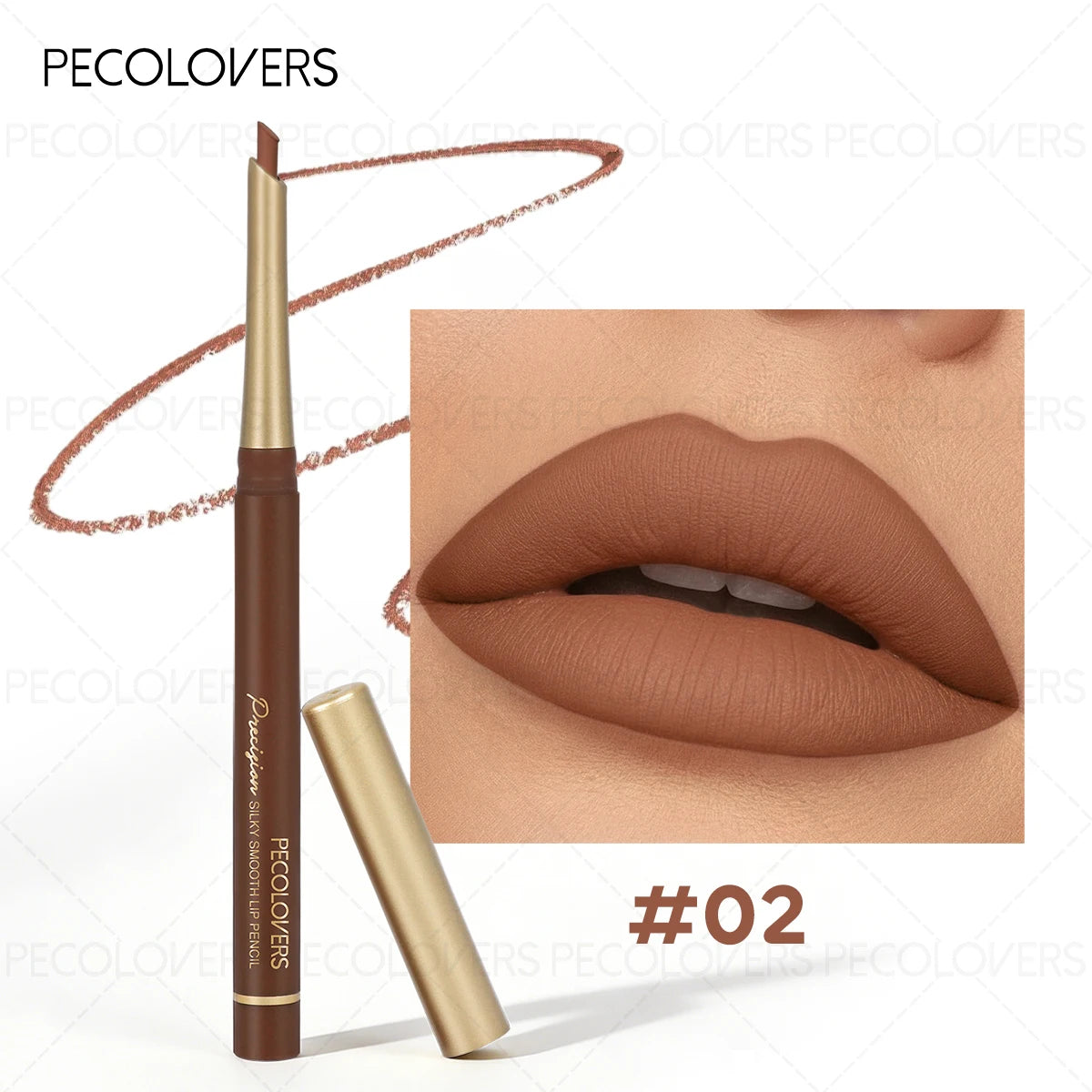 Brown Tube Slanted Lip Liner Outlines Contours Plump Charming Qme 02