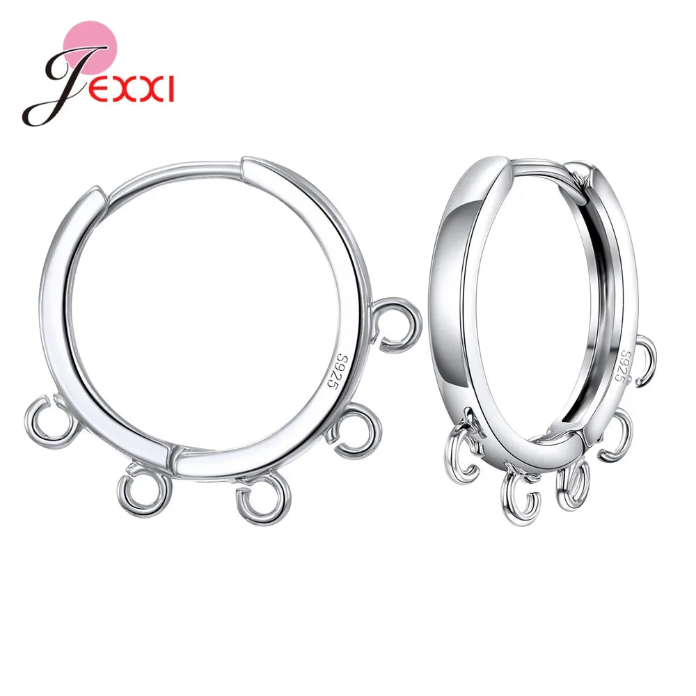 Fast Delivery Genuine 925 Stamp Sterling Silver Color Earring Findings High Quality Jewelry Accessory Components For DIY Jewelry Qme B