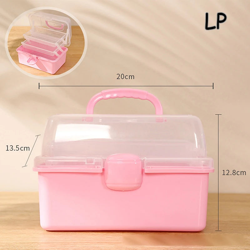 Children's Hair Accessories Storage Box Head Rope Hairpin Card Pen Sundries Stationery Box Cute Girl Jewelry Box Qme Light pink
