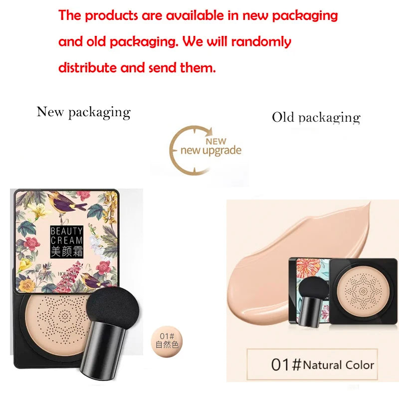 Mushroom Head Air Cushion CC Cream Natural Moisturizing Foundation Qme 01Natural Color