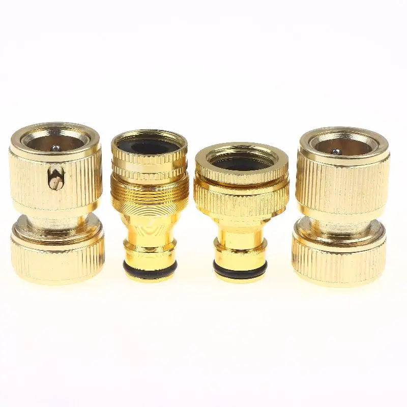 2pcs Standard Aluminum Hose Connector Set - 4/6'' Tap Fitting Quick Connect For Garden Pipes Hose Connector Qme