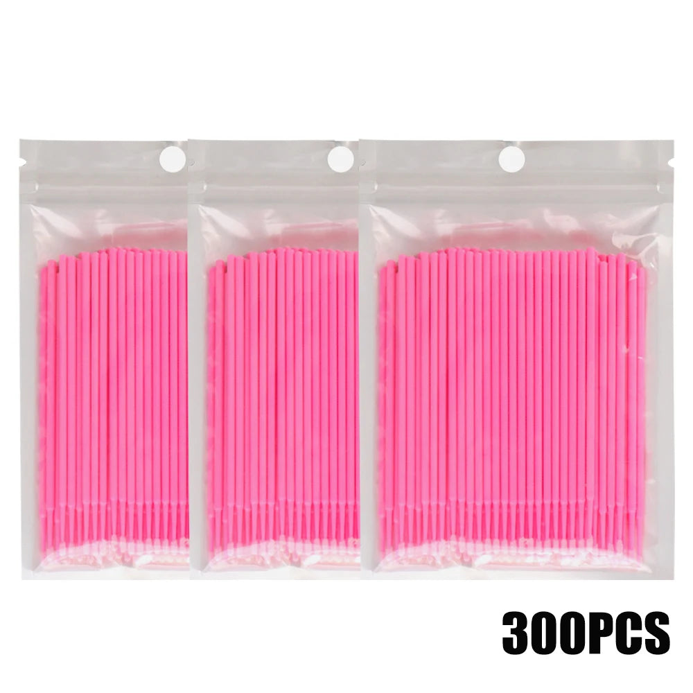 300/2000pcs Disposable MicroBrush Eyelash Extension Brushes For Makeup Nail Art Individua Applicator Lash Cleaning Removing Tool Qme 300pcs Pink