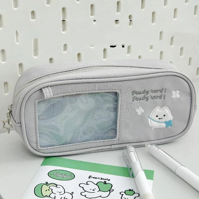 Cute Pencil Case Pens Pouch Large Capacity Simple Aesthetic Bag Qme A5