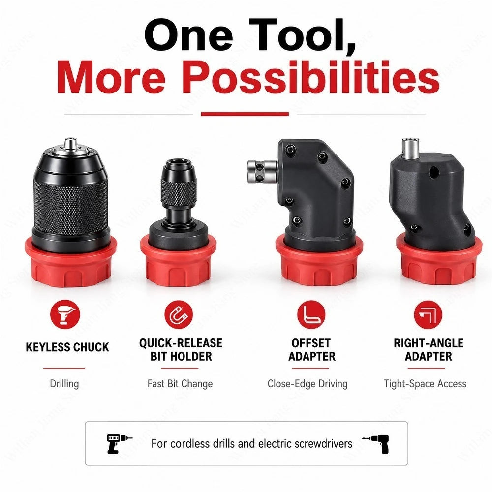 Quick Release Drill Chuck Hex Bit Adapter 6.35mm Connector Matches Standard Bits for Various Corded Cordless Power Drills Qme