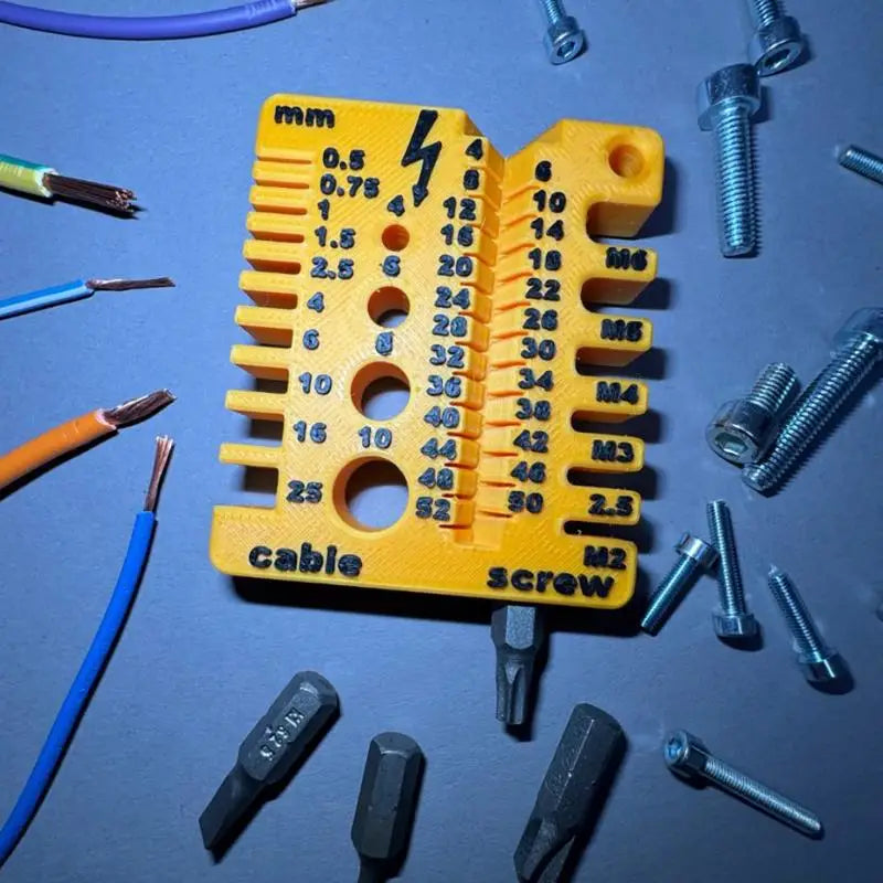 Thread Checker 3D Printed Wire Screw Measuring Tool Drill Bit Gauge Qme