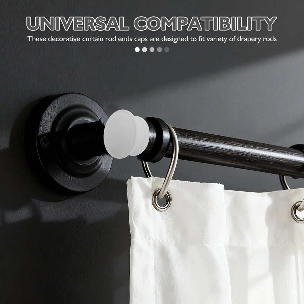 28Mm Diameter Curtain Rod Decorative End Caps Metal Finials Elegant Window Curtain Accessories Modern Style Home Decor Qme