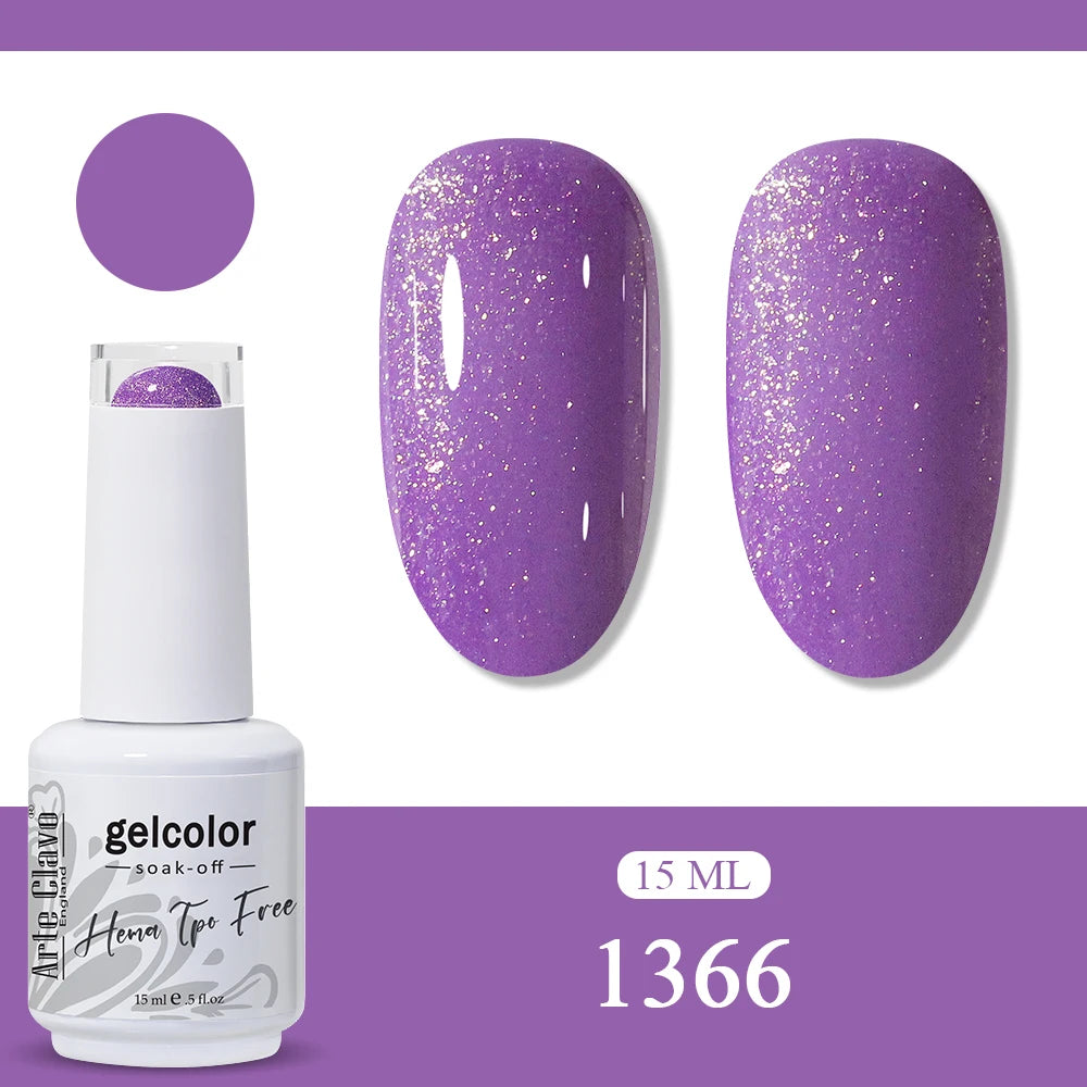 Arte Clavo HEMA TPO Solid Purple Gel Nail Polish Winter Matte DIY Art Qme 1366