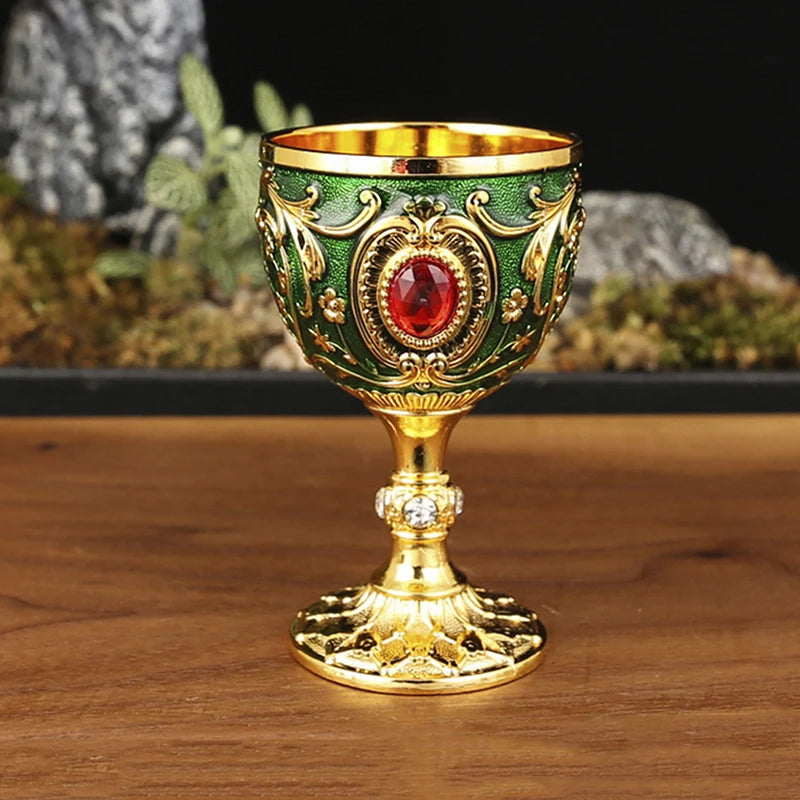 1pc Timeless Embossed Metal Chalice Goblet Vintage Wine Champagne Liqueur Cup Perfect For Bars Restaurants Home Decor Qme A4