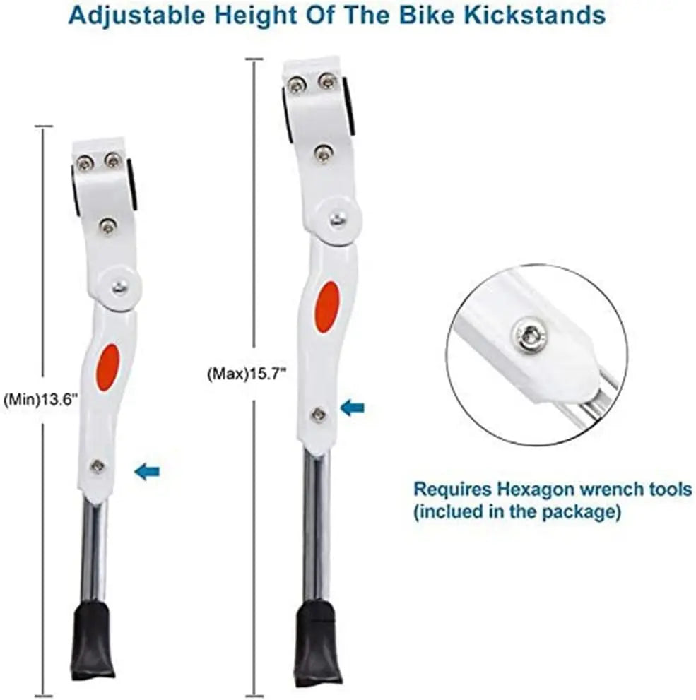 Adjustable Bike Kickstand Aluminum Alloy Non-Slip Rear Side Bicycle Kick Stand for 22 24 26 27 Road Bike/BMX/MTB Qme