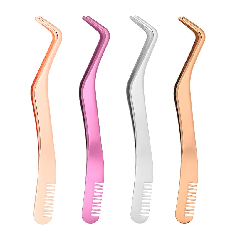 Eyelash Comb Tweezers Stainless Steel Anti-static Non-magnetic Qme